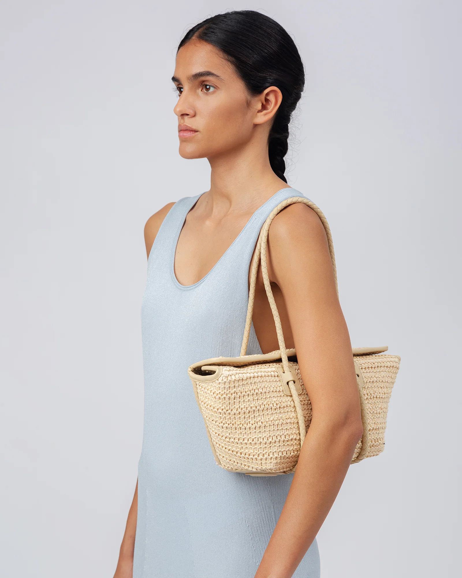FORNA RAFFIA - Leather Framed Shoulder Bag - Image 6